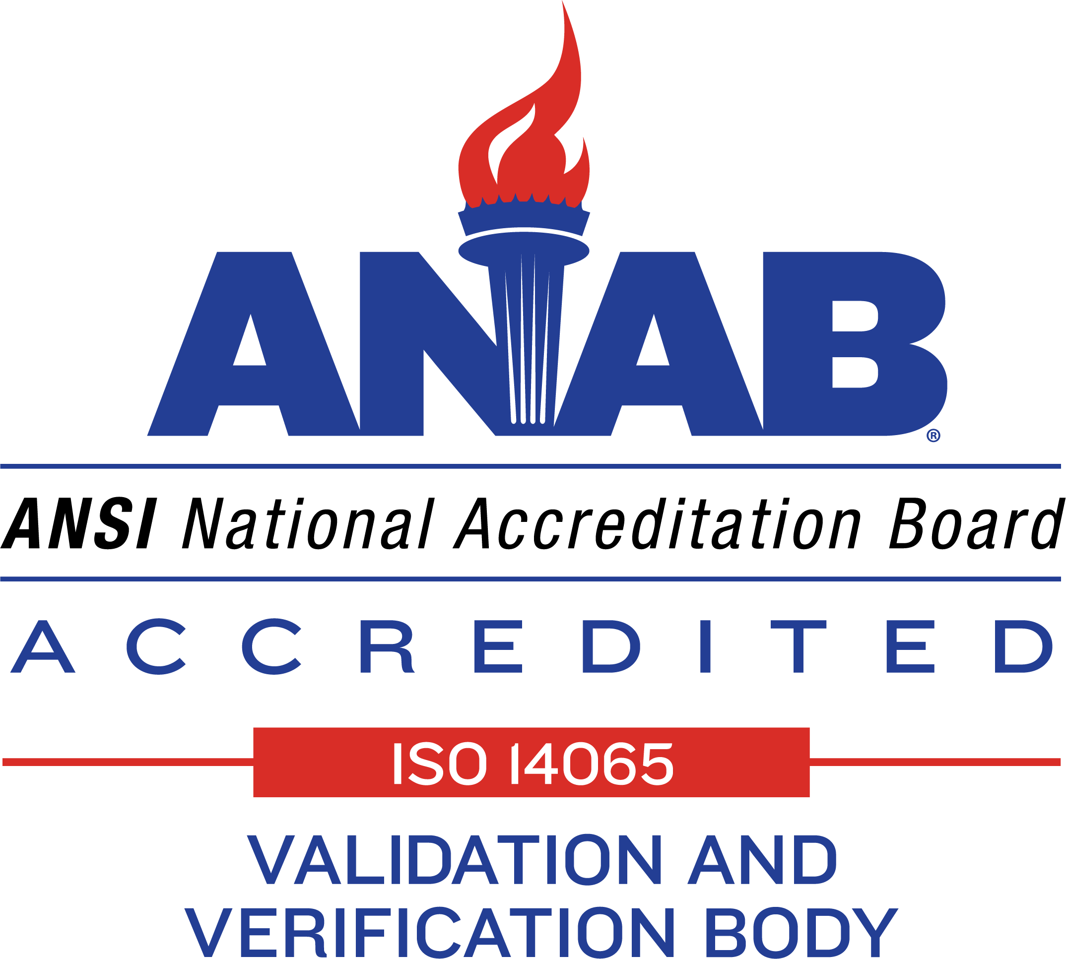 ANAB Symbol (RGB), 14065, Validation and Verification Body - Transparent Background ANAB Accredited Validation and Verification Body